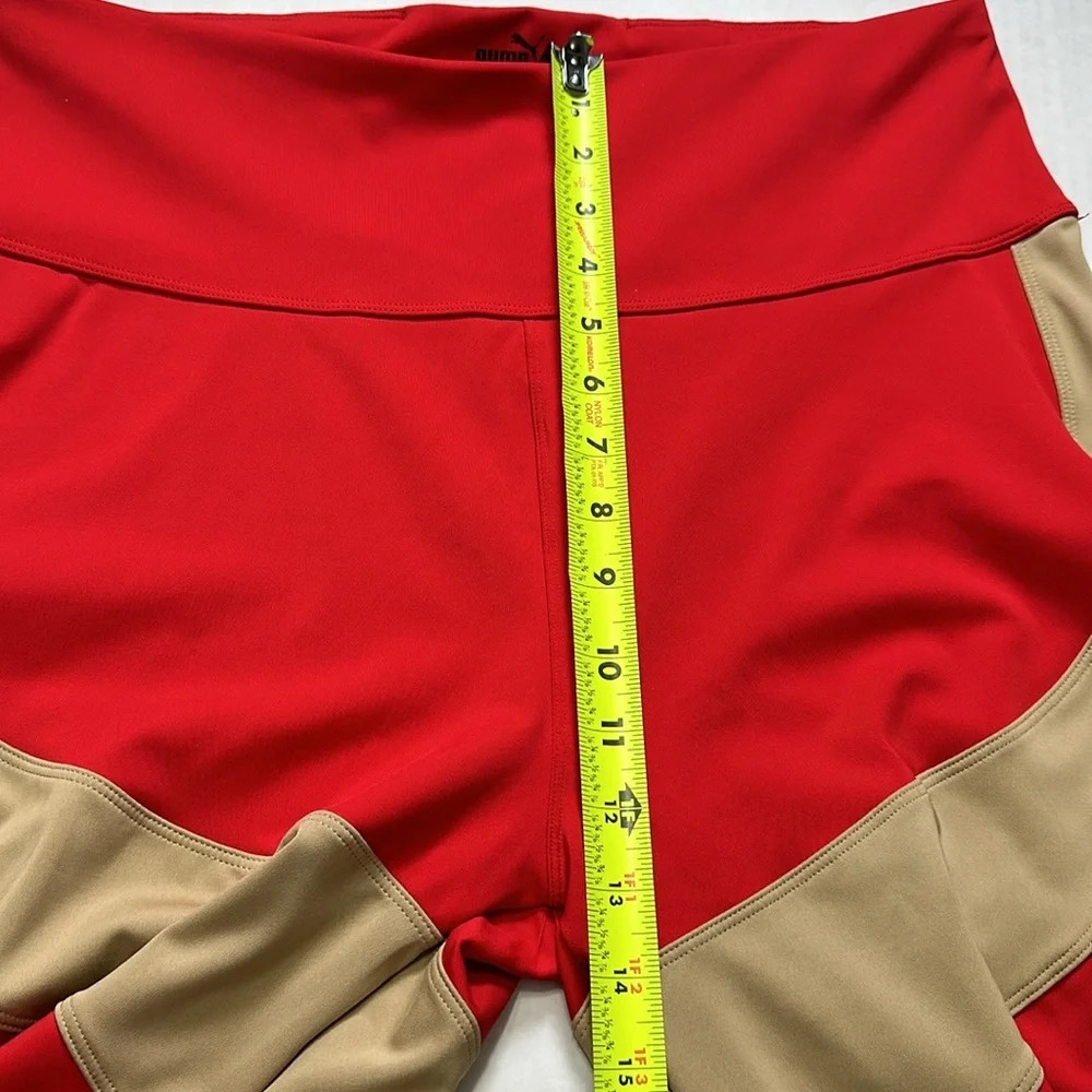 NEW PUMA Biker Shorts Dry Cell Red Tan Size XL Activewear Gym Running Stretchy - Picture 7 of 9